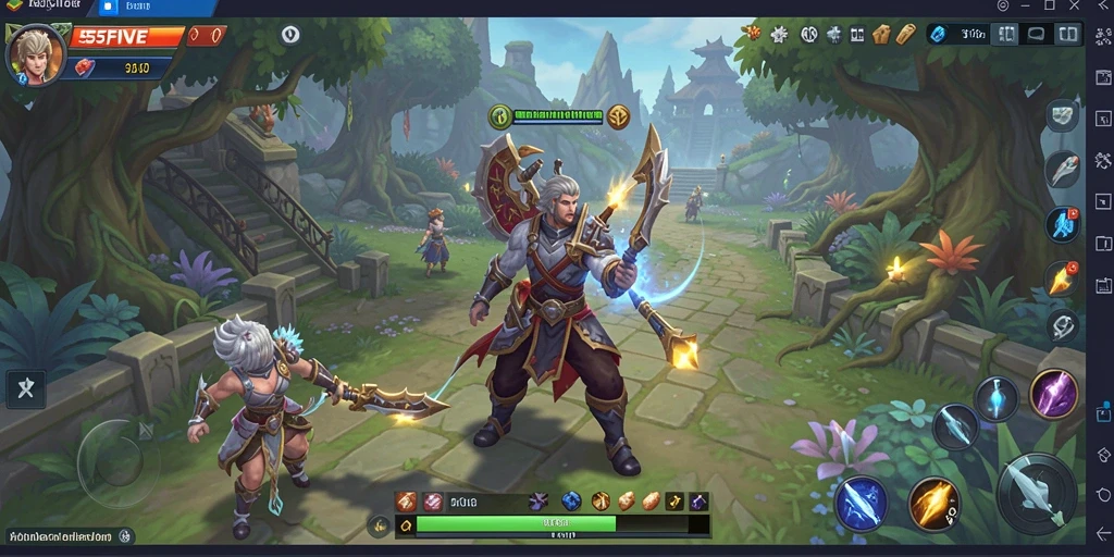 Screenshot gameplay 55FIVE yang menunjukkan petualangan seru di MMORPG.