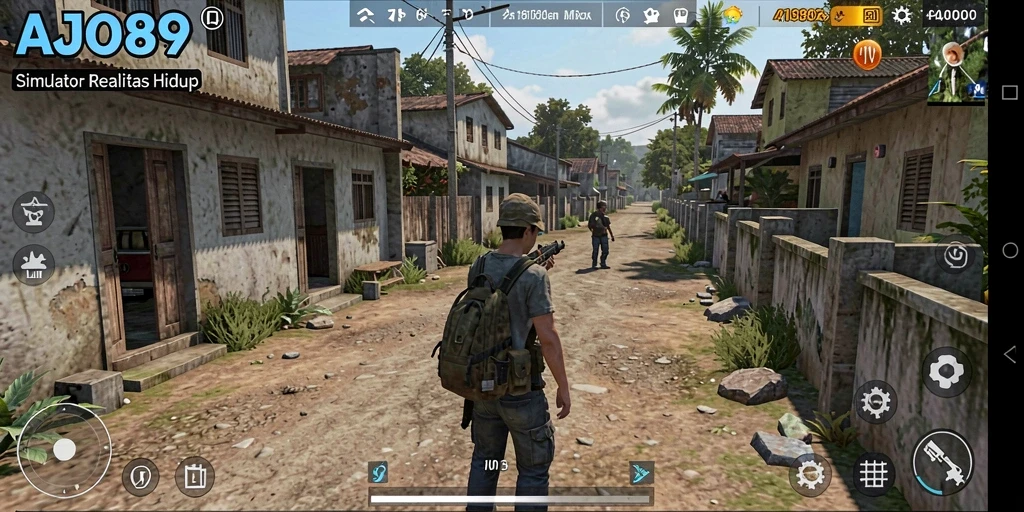 Tampilan gameplay AJO89 menunjukkan interaksi sosial yang dinamis.