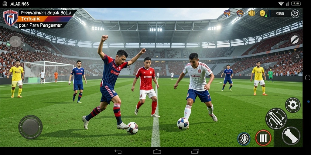 Tampilan gameplay menarik dari ALADIN66 dengan aksi sepak bola intens.