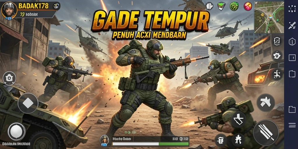 Screenshot utama BADAK178 menunjukkan momen aksi intens gameplay TPS.