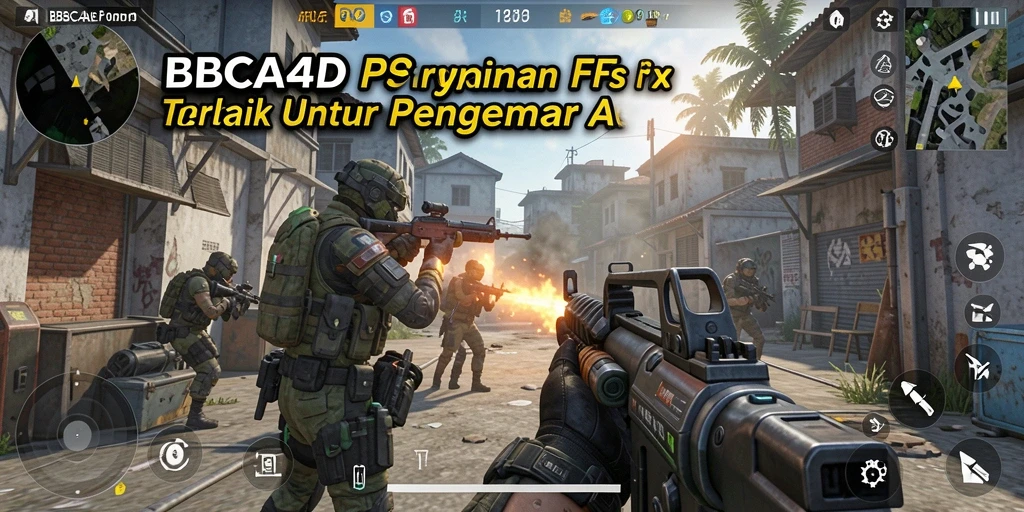 Screenshot menampilkan aksi seru dalam game FPS BBCA4D.