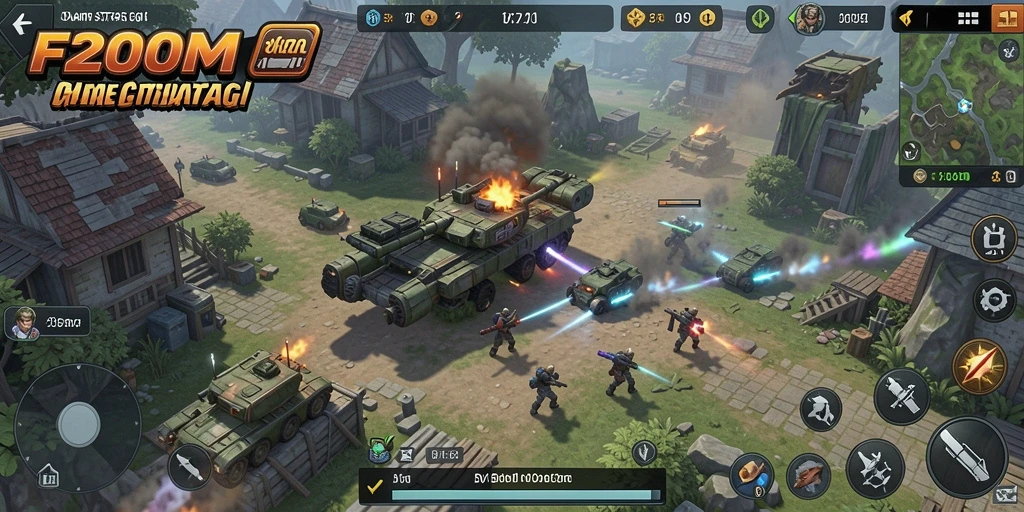 Tampilan gameplay F200M yang menakjubkan saat bertarung.
