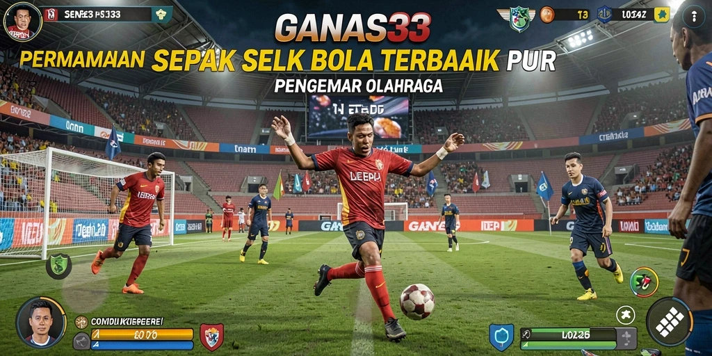 Gameplay seru dan menegangkan dalam permainan sepak bola.