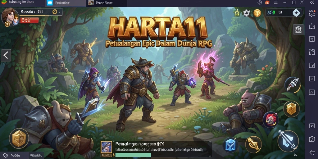 Tangkapan layar HARTA11 menampilkan aksi seru dalam pertempuran RPG yang mendebarkan.