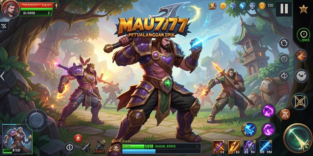 Tangkapan layar utama MAU777 dengan aksi gameplay ARPG yang mendebarkan.