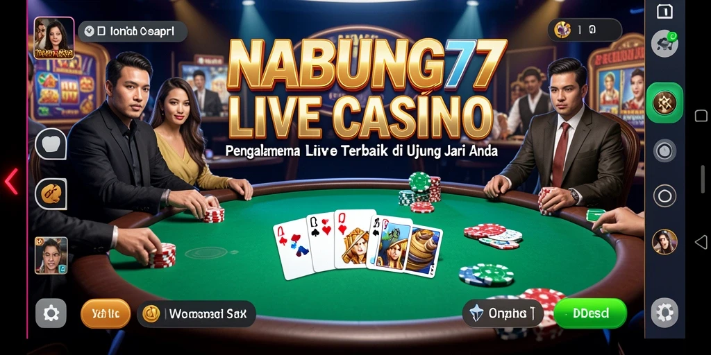 Tampilan gameplay real-time Live Casino NABUNG77 yang memukau.