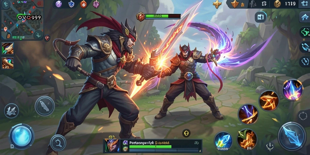 Tampilan gameplay mendebarkan dari OVO99 dengan strategi tim yang solid.
