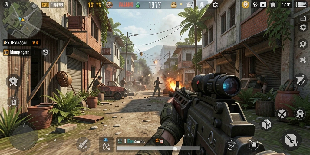 Tampilan gameplay seru dalam RAJAMPO dengan aksi menegangkan.