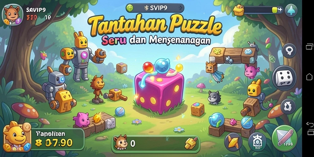Screenshot dari gameplay Puzzle yang penuh tantangan dan warna.