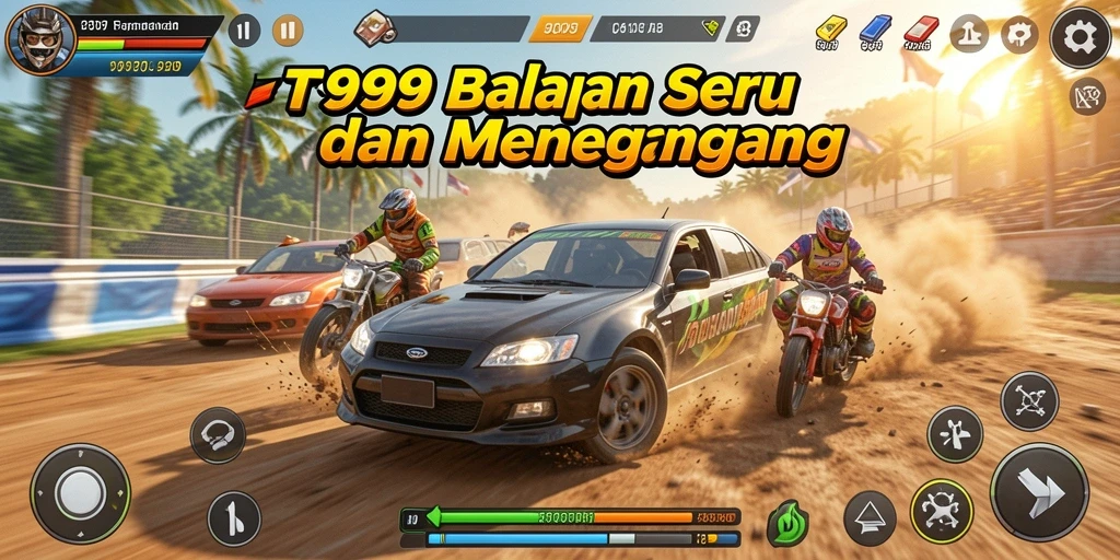 Screenshot menarik dari aksi balapan di T9999.