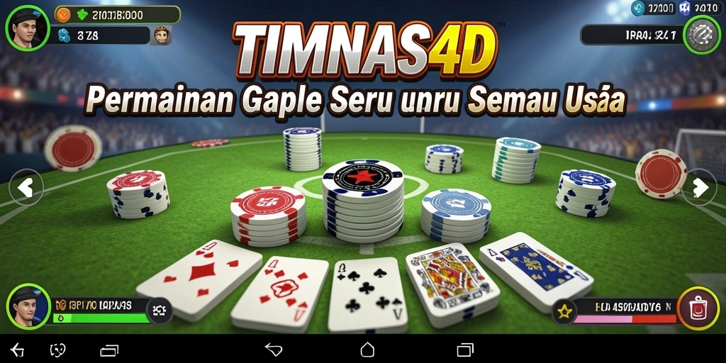 Tampilan gameplay Gaple yang menarik dalam TIMNAS4D.