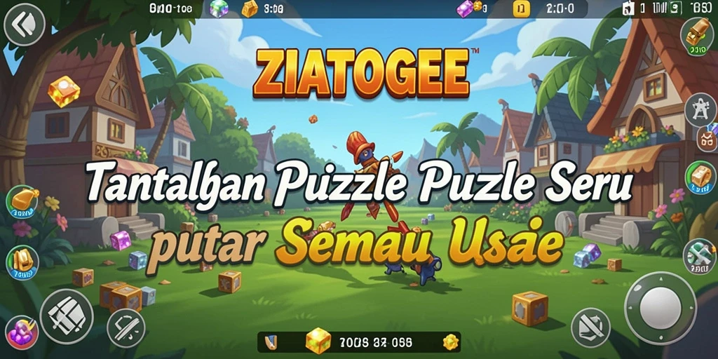 Screenshot gameplay ZIATOGEL menunjukkan tantangan teka-teki yang mengasyikkan.