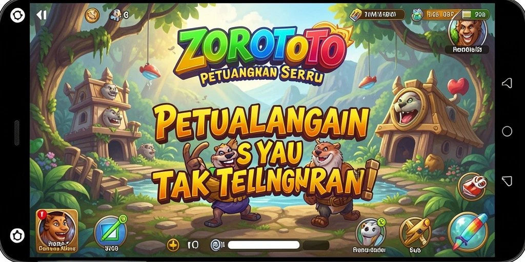 Tampilan permainan ZOROTOTO dengan aksi petualangan yang seru